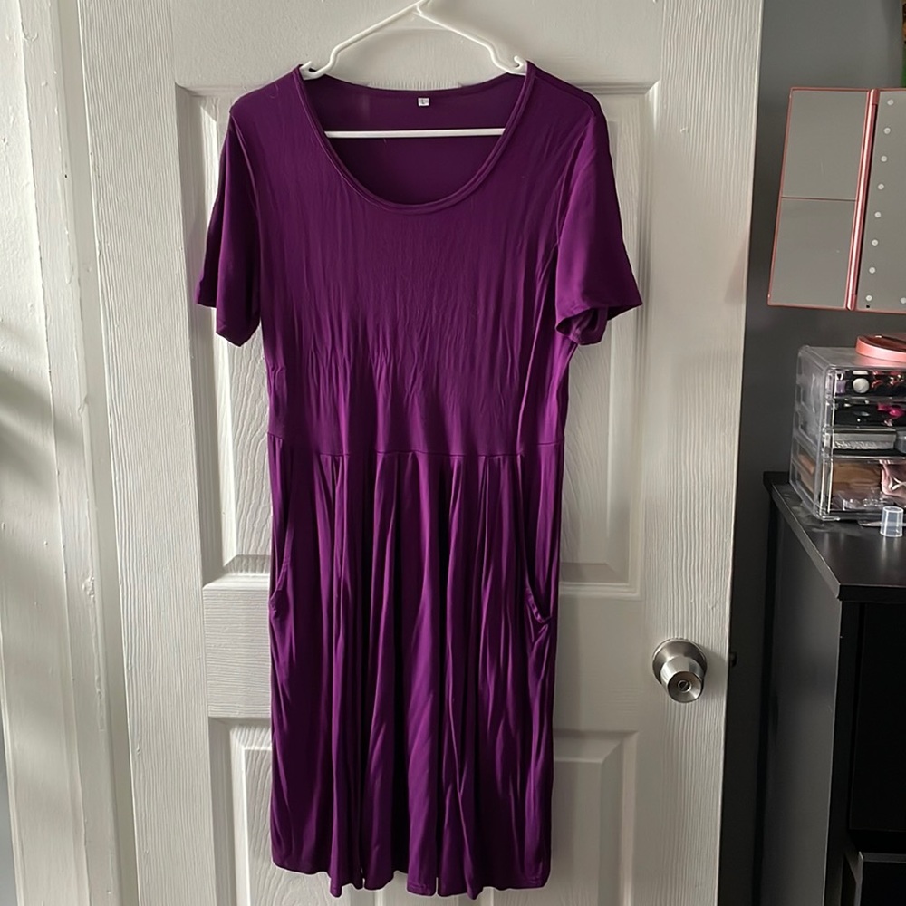 Purple A-Line Dress - Large